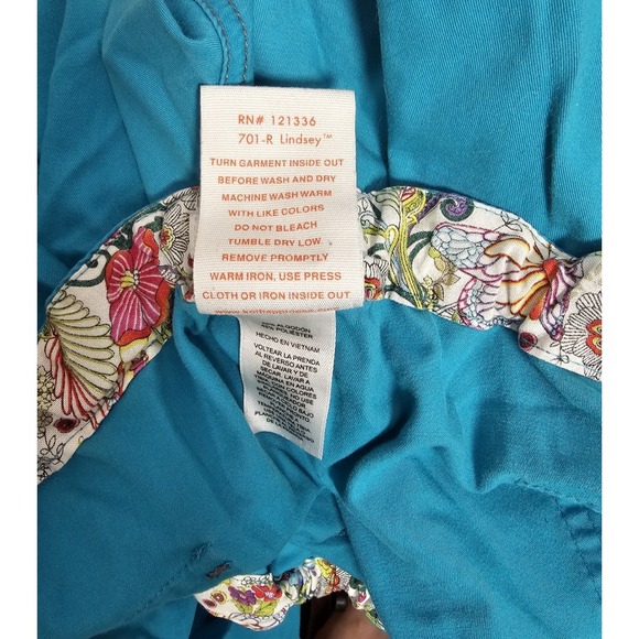 Dickies Scrub Pants Women 2XL EDS Turquoise Teal Cargo‎ Pockets Drawstring 86206 - Picture 9 of 10